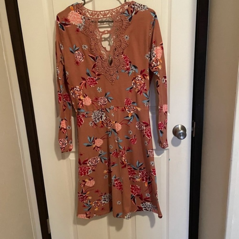 New Candie’s Floral XL Long Sleeve Lace Dress